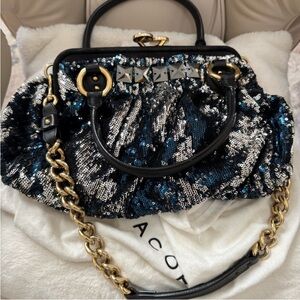 Marc Jacob’s STAM Sequin Black and Silver rocker Handbag. Excellent condition